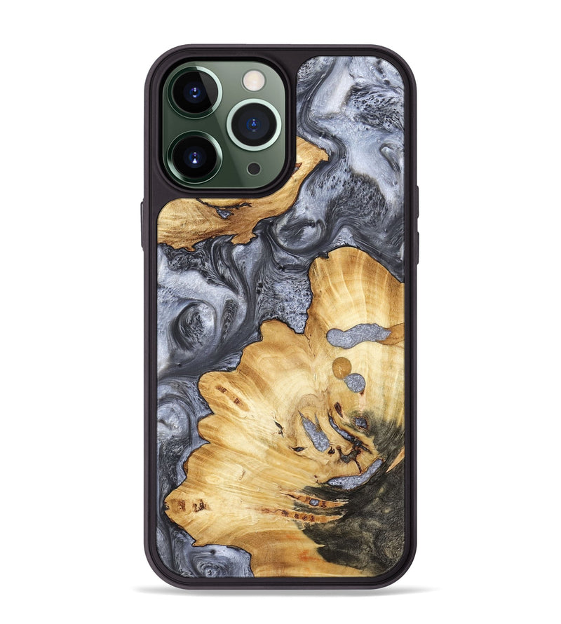 iPhone 13 Pro Max Wood Phone Case - Kellan (Black & White, 800087)