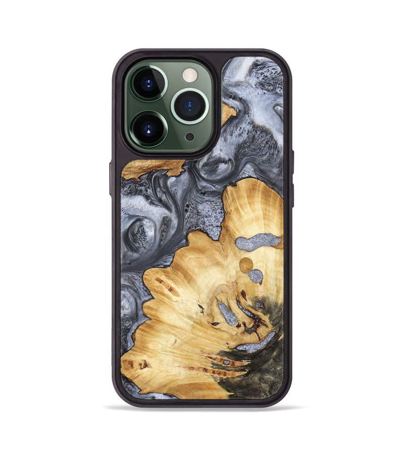 iPhone 13 Pro Wood Phone Case - Kellan (Black & White, 800087)
