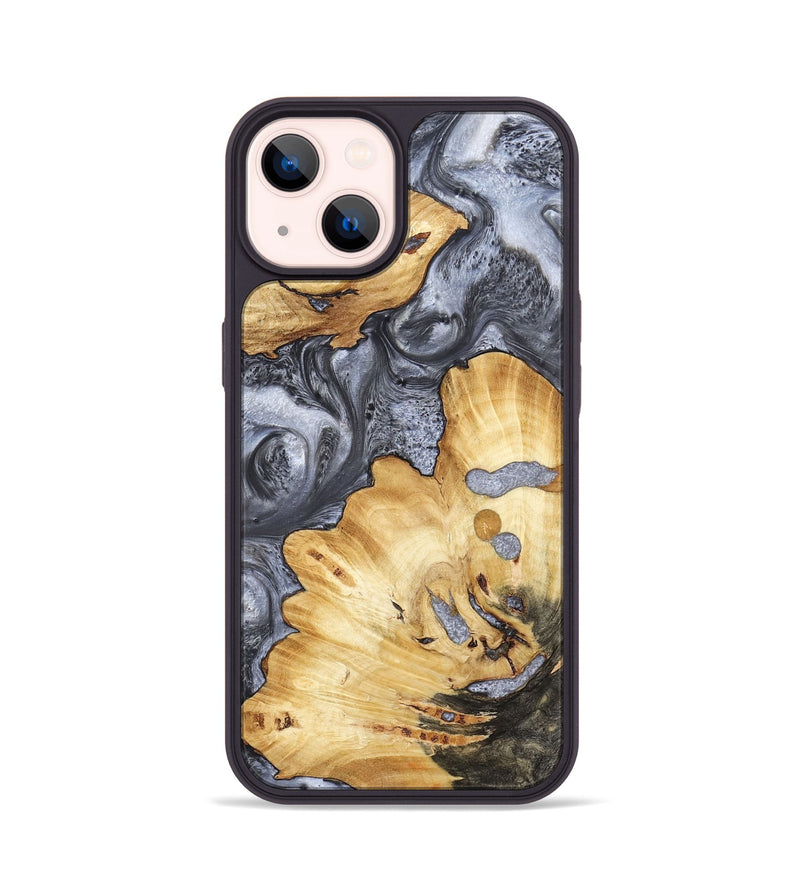 iPhone 14 Wood Phone Case - Kellan (Black & White, 800087)