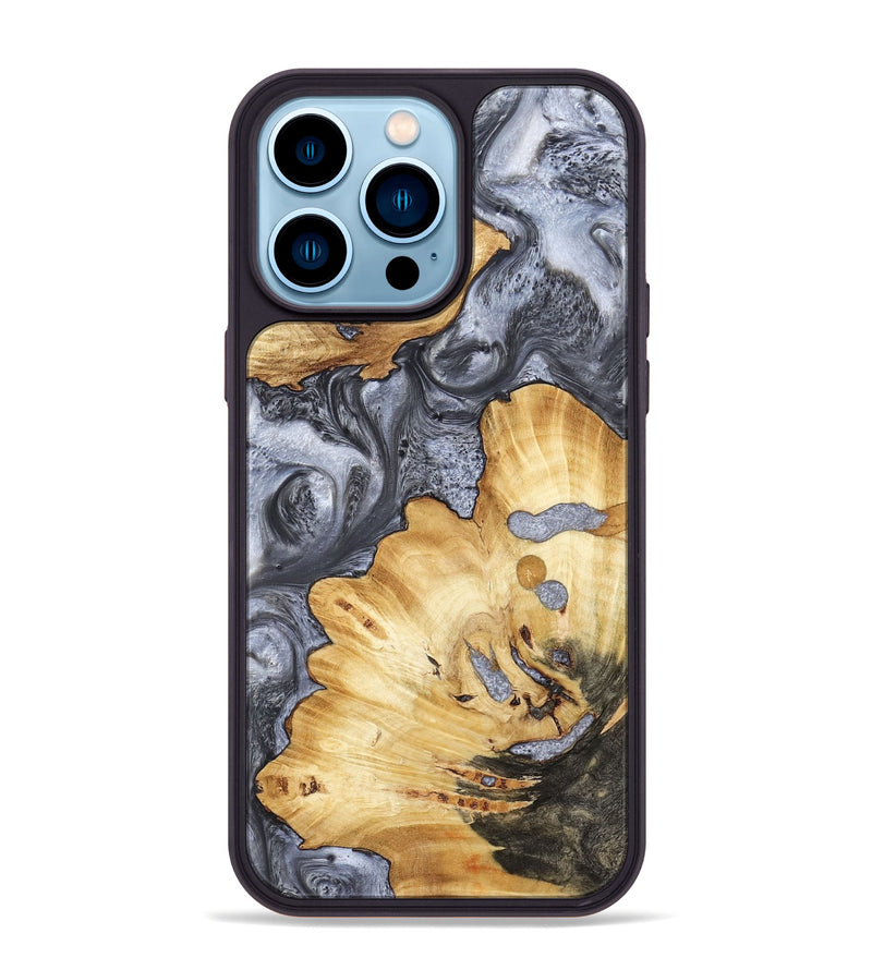 iPhone 14 Pro Max Wood Phone Case - Kellan (Black & White, 800087)