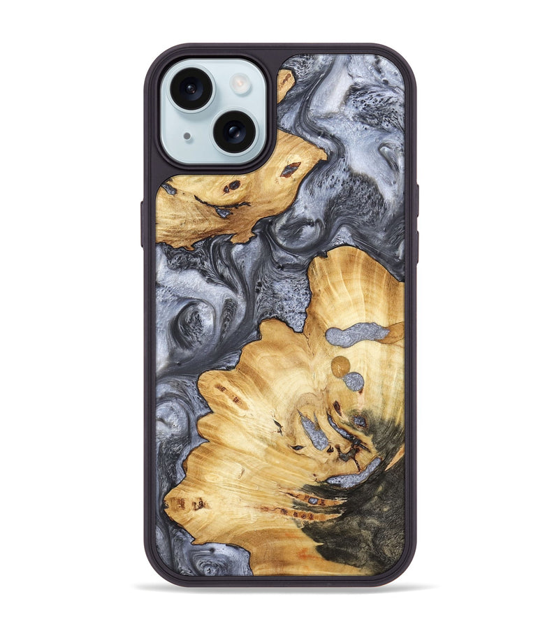 iPhone 15 Plus Wood Phone Case - Kellan (Black & White, 800087)