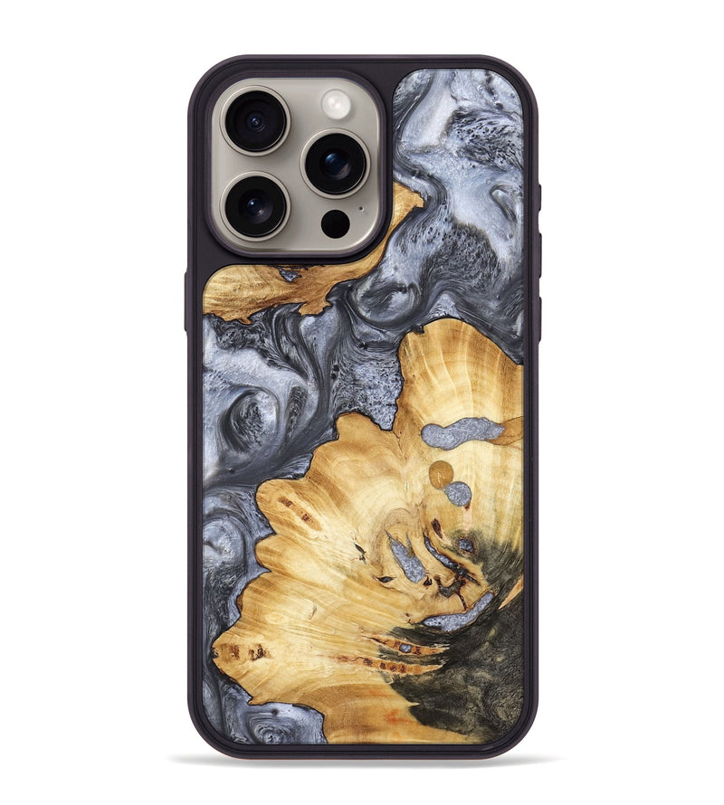 iPhone 15 Pro Max Wood Phone Case - Kellan (Black & White, 800087)