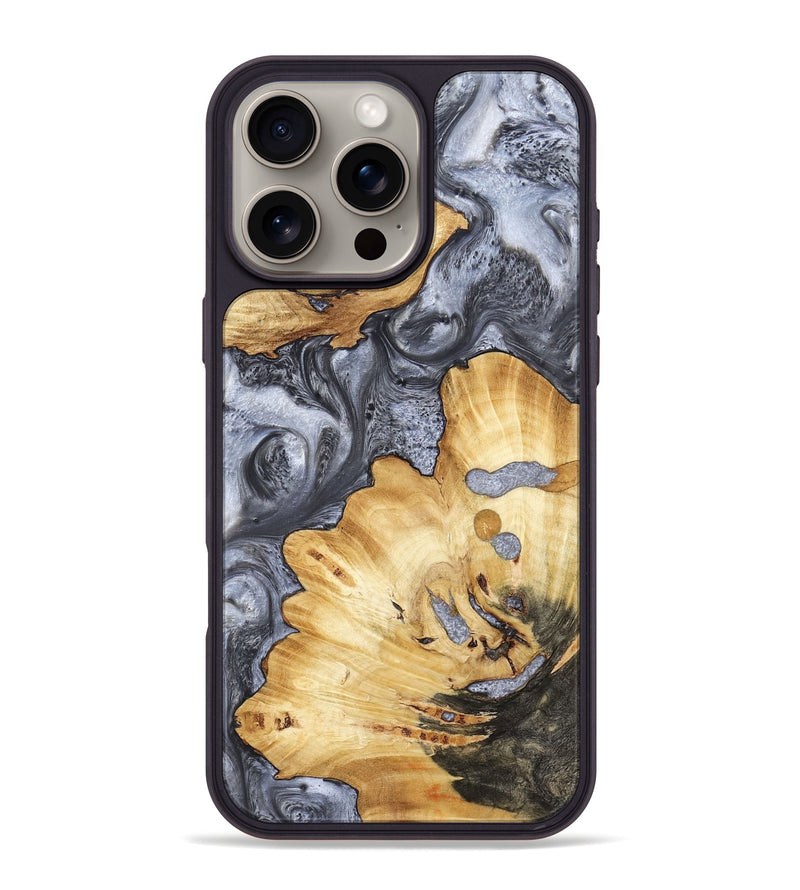 iPhone 16 Pro Max Wood Phone Case - Kellan (Black & White, 800087)