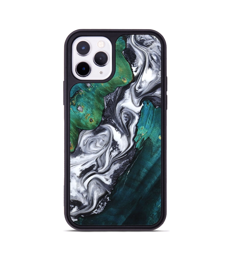 iPhone 11 Pro Wood Phone Case - Jill (Black & White, 800088)
