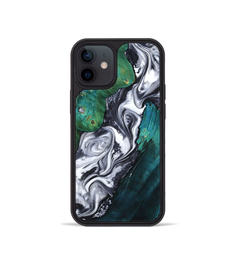 iPhone 12 mini Wood Phone Case - Jill (Black & White, 800088)