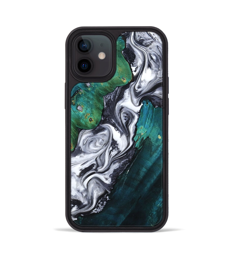 iPhone 12 Wood Phone Case - Jill (Black & White, 800088)