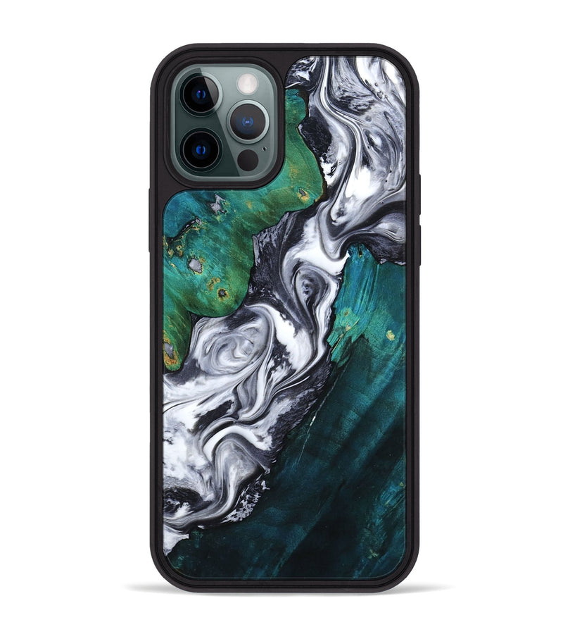 iPhone 12 Pro Max Wood Phone Case - Jill (Black & White, 800088)