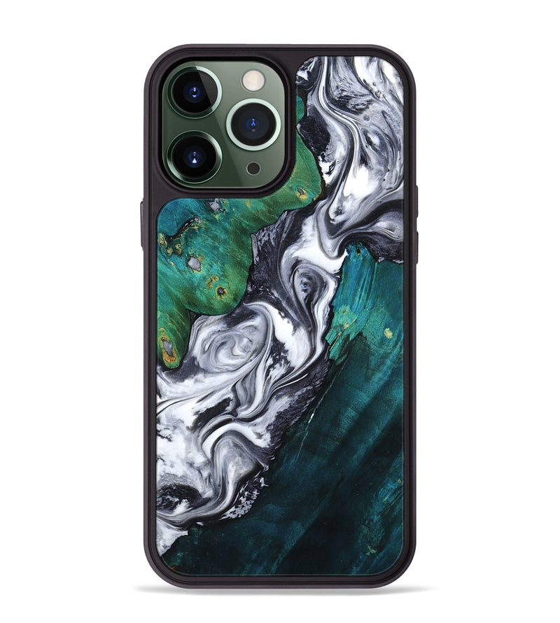 iPhone 13 Pro Max Wood Phone Case - Jill (Black & White, 800088)