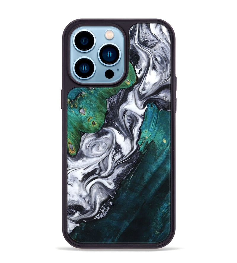 iPhone 14 Pro Max Wood Phone Case - Jill (Black & White, 800088)