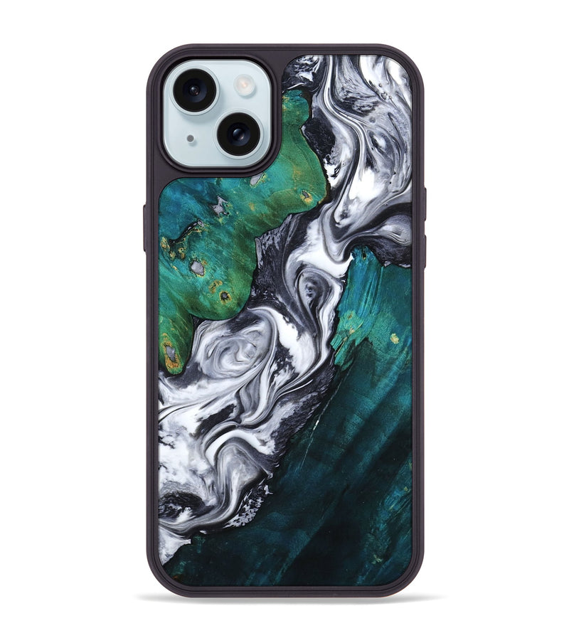 iPhone 15 Plus Wood Phone Case - Jill (Black & White, 800088)