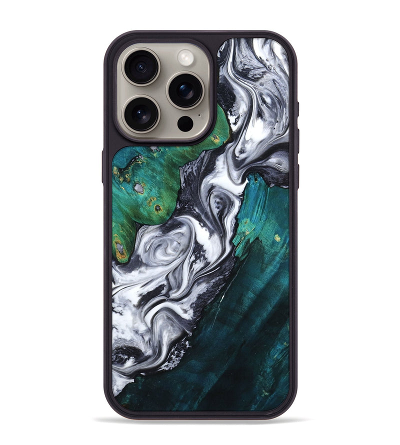 iPhone 15 Pro Max Wood Phone Case - Jill (Black & White, 800088)