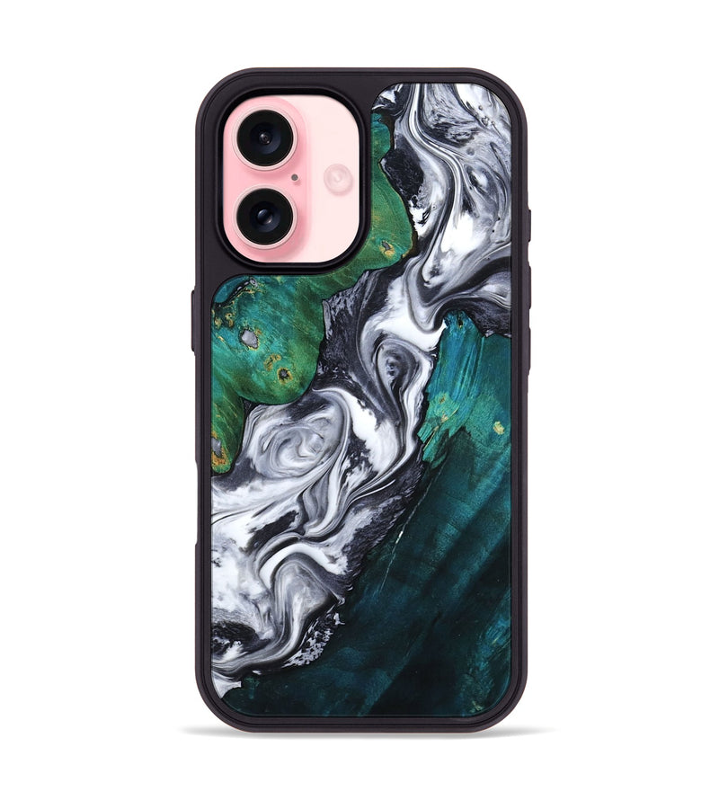 iPhone 16 Wood Phone Case - Jill (Black & White, 800088)