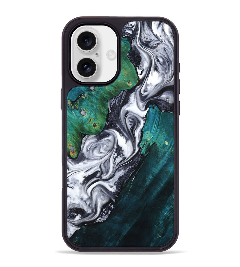 iPhone 16 Plus Wood Phone Case - Jill (Black & White, 800088)