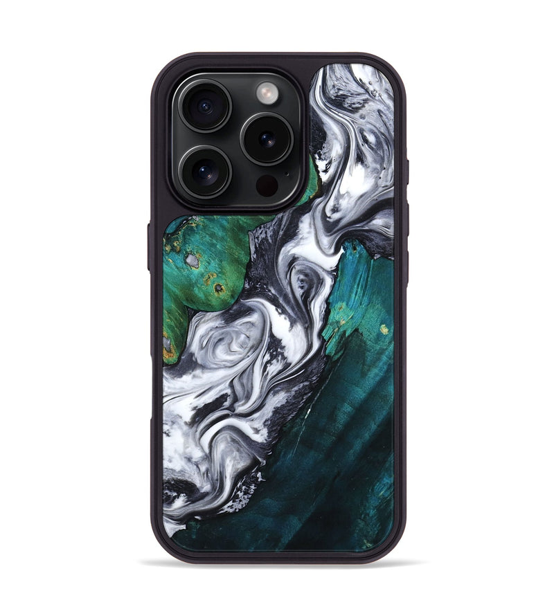 iPhone 16 Pro Wood Phone Case - Jill (Black & White, 800088)