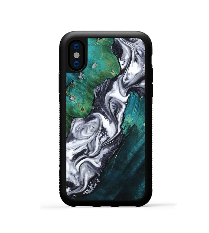 iPhone Xs Wood Phone Case - Jill (Black & White, 800088)