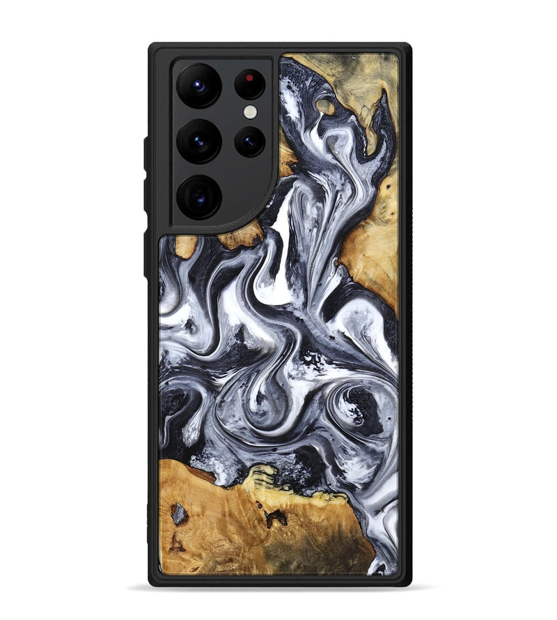 Galaxy S22 Ultra Wood Phone Case - Loula (Black & White, 800089)