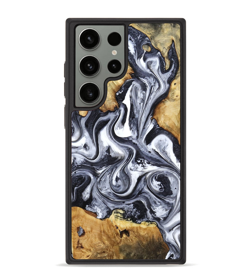 Galaxy S23 Ultra Wood Phone Case - Loula (Black & White, 800089)