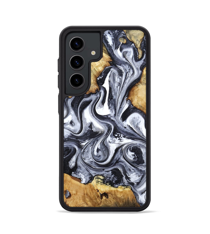 Galaxy S24 Wood Phone Case - Loula (Black & White, 800089)