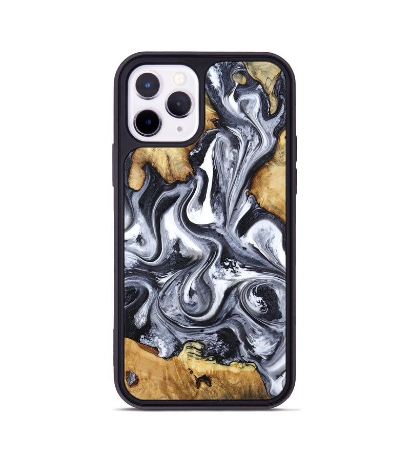 iPhone 11 Pro Wood Phone Case - Loula (Black & White, 800089)