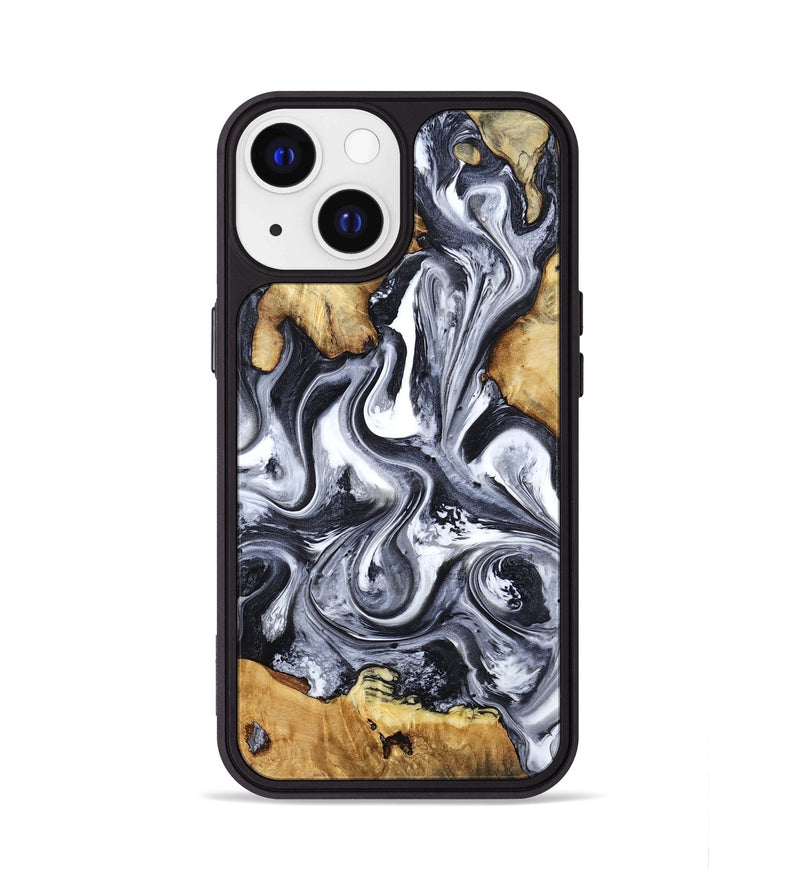 iPhone 13 Wood Phone Case - Loula (Black & White, 800089)