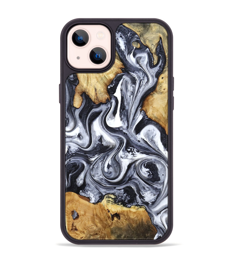 iPhone 14 Plus Wood Phone Case - Loula (Black & White, 800089)