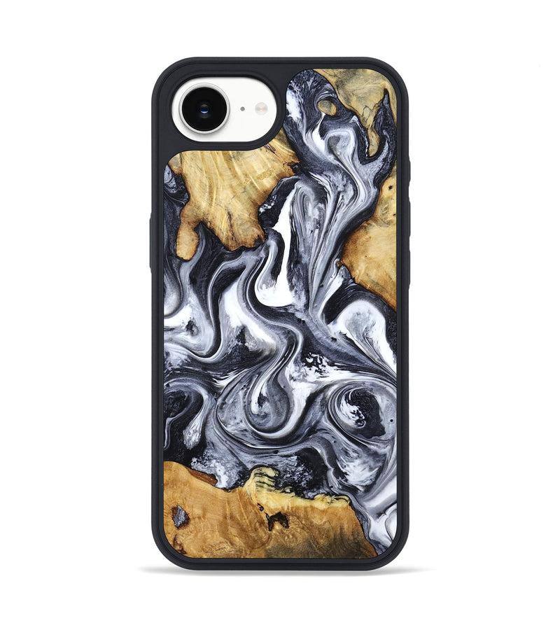 iPhone 16e Wood Phone Case - Loula (Black & White, 800089)