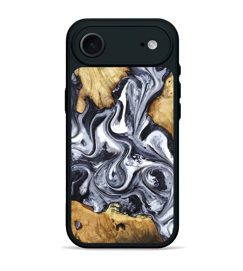 iPhone 17 Air Wood Phone Case - Loula (Black & White, 800089)
