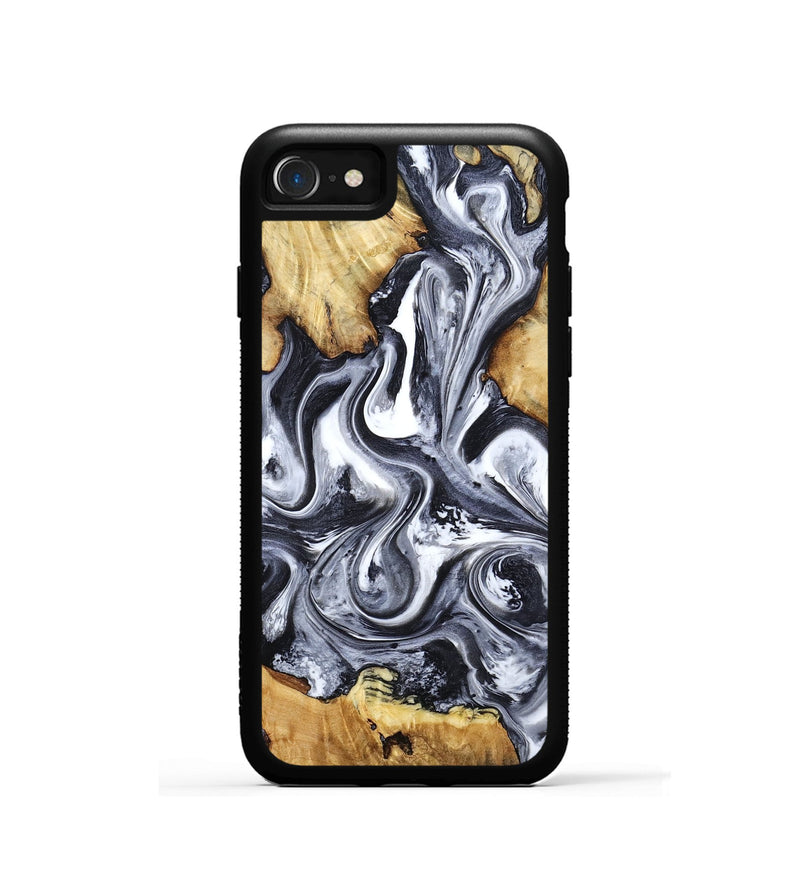 iPhone SE Wood Phone Case - Loula (Black & White, 800089)