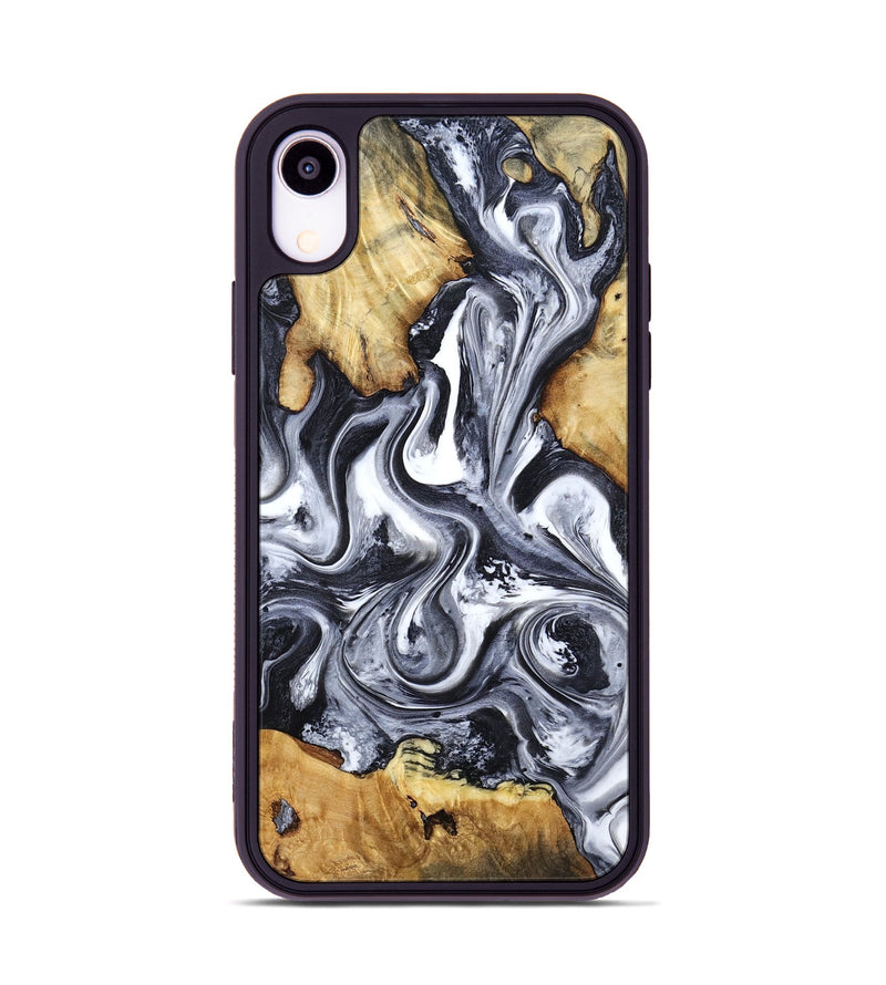 iPhone Xr Wood Phone Case - Loula (Black & White, 800089)