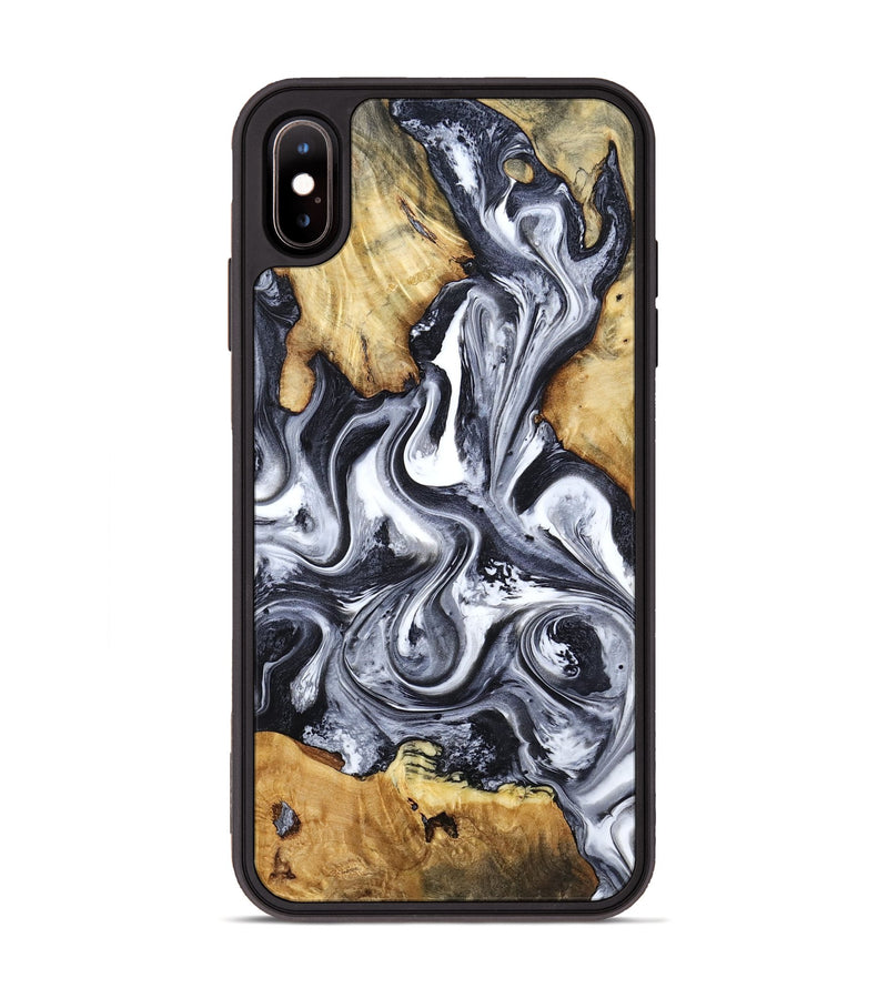 iPhone Xs Max Wood Phone Case - Loula (Black & White, 800089)