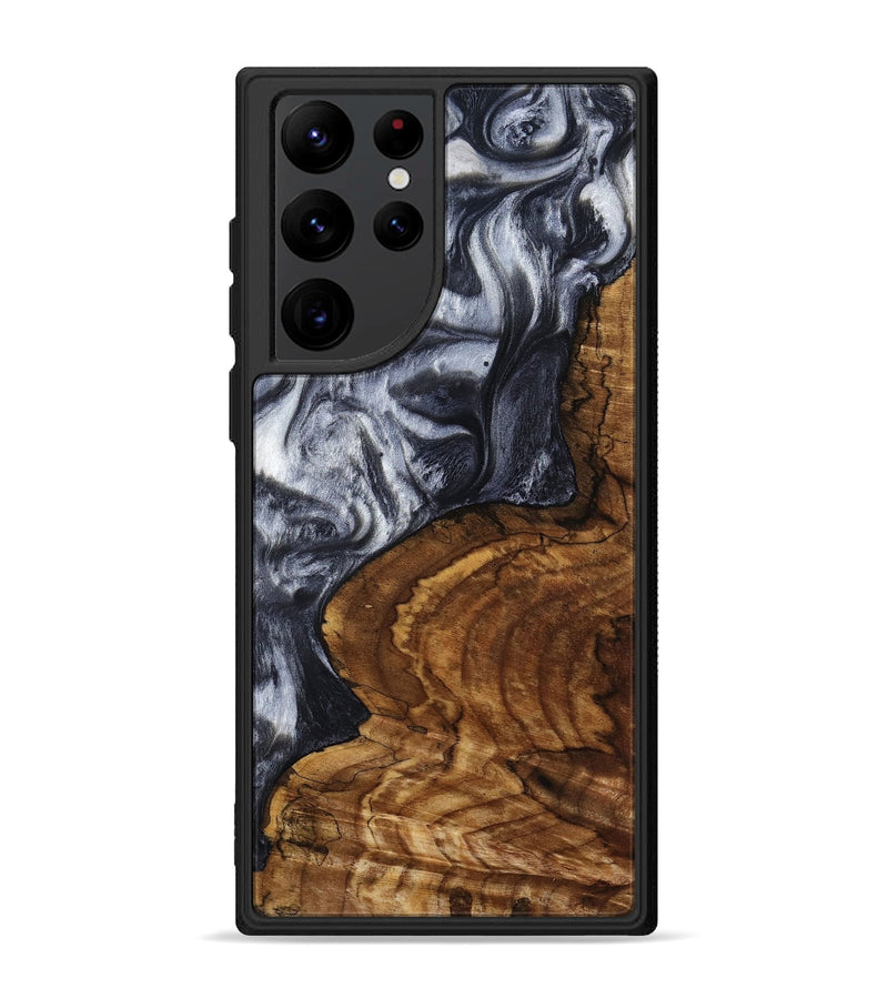 Galaxy S22 Ultra Wood Phone Case - Jeana (Black & White, 800090)