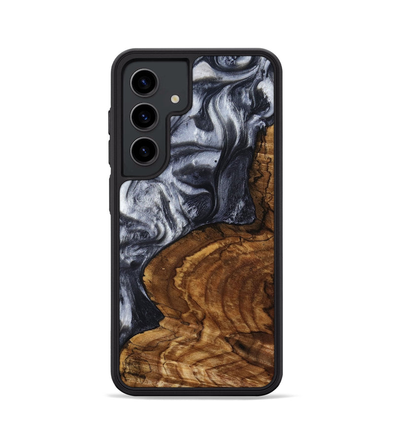 Galaxy S24 Wood Phone Case - Jeana (Black & White, 800090)