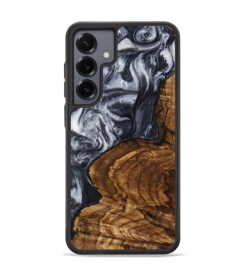 Galaxy S25 Plus Wood Phone Case - Jeana (Black & White, 800090)
