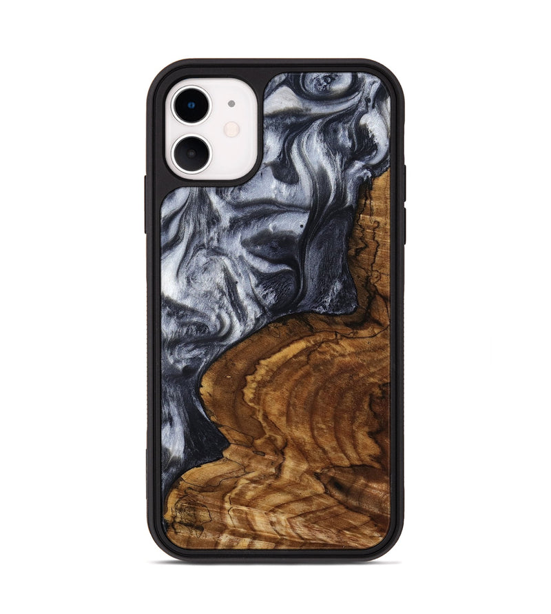 iPhone 11 Wood Phone Case - Jeana (Black & White, 800090)
