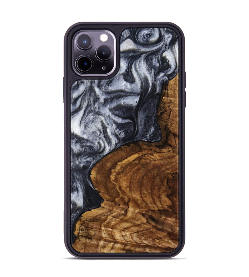 iPhone 11 Pro Max Wood Phone Case - Jeana (Black & White, 800090)