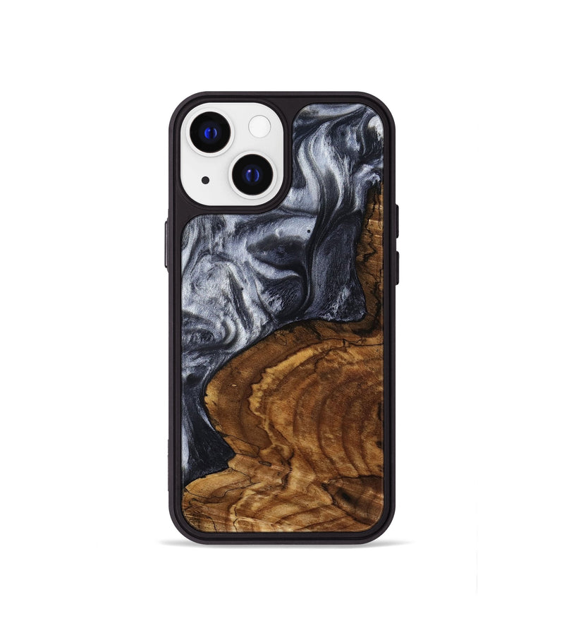 iPhone 13 mini Wood Phone Case - Jeana (Black & White, 800090)