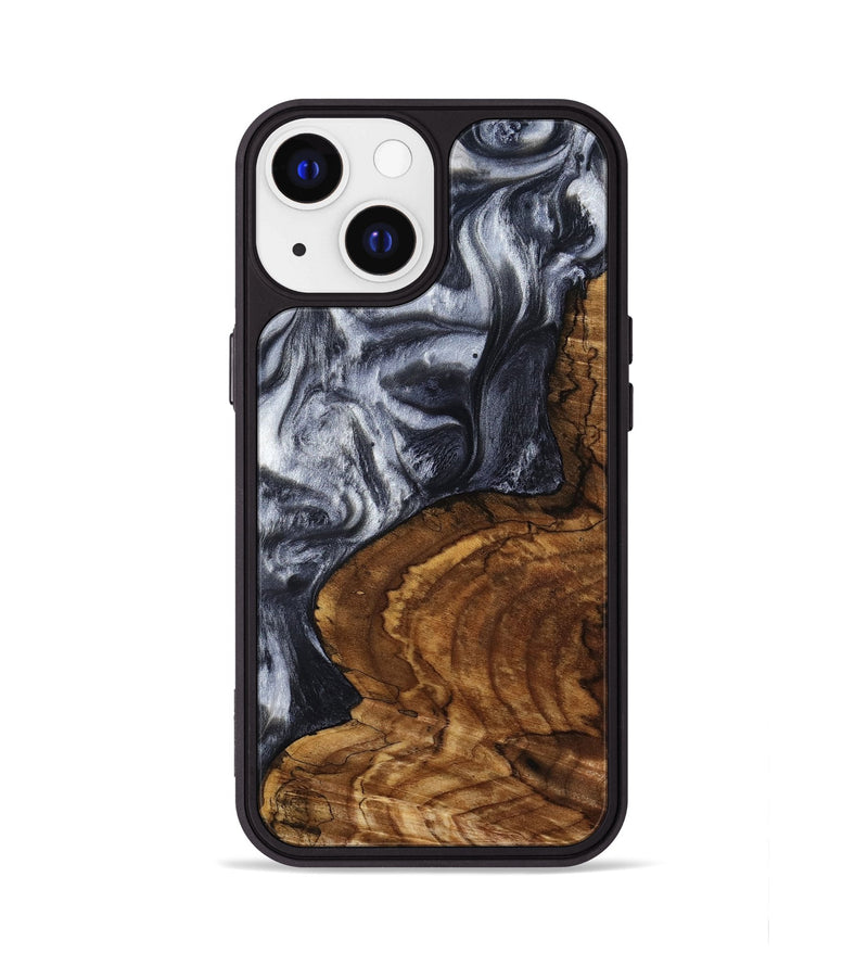 iPhone 13 Wood Phone Case - Jeana (Black & White, 800090)