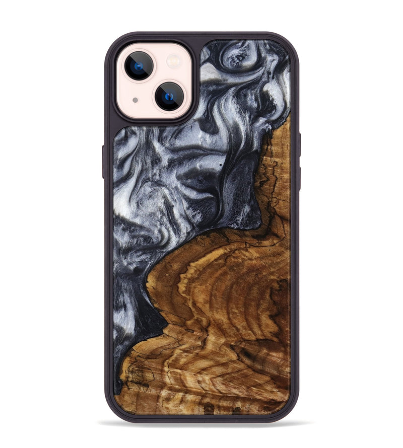 iPhone 14 Plus Wood Phone Case - Jeana (Black & White, 800090)