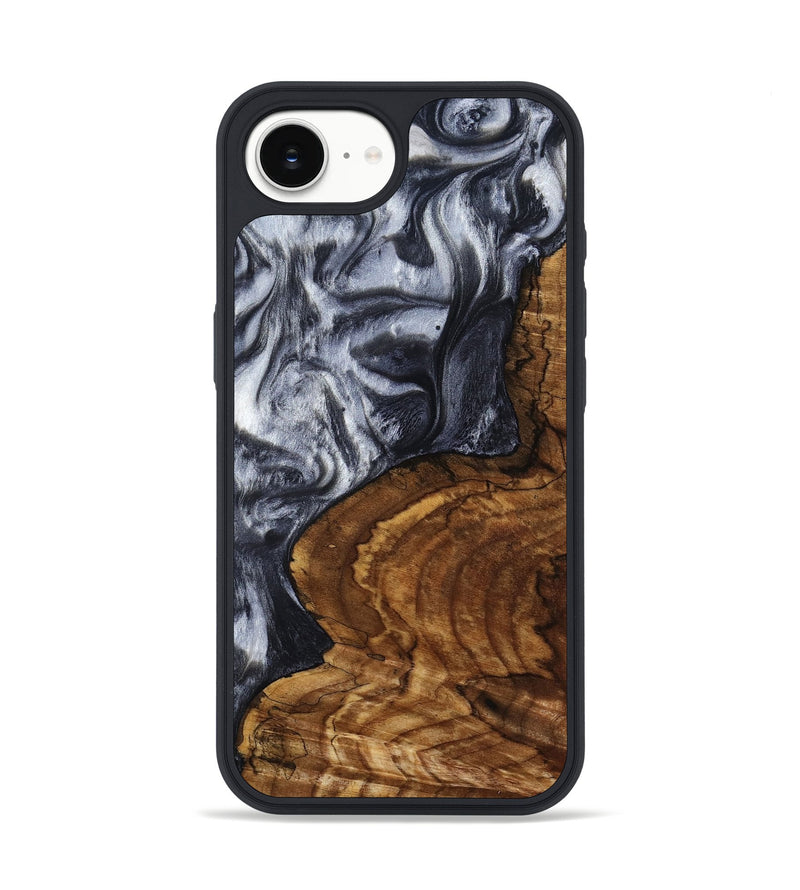 iPhone 16e Wood Phone Case - Jeana (Black & White, 800090)