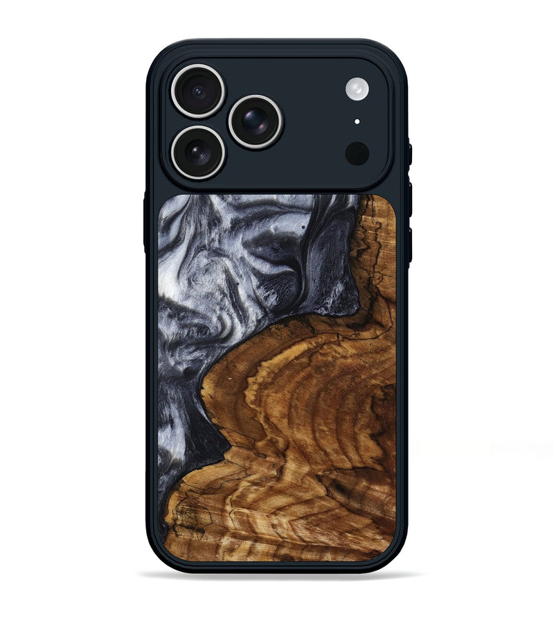 iPhone 17 Pro Max Wood Phone Case - Jeana (Black & White, 800090)