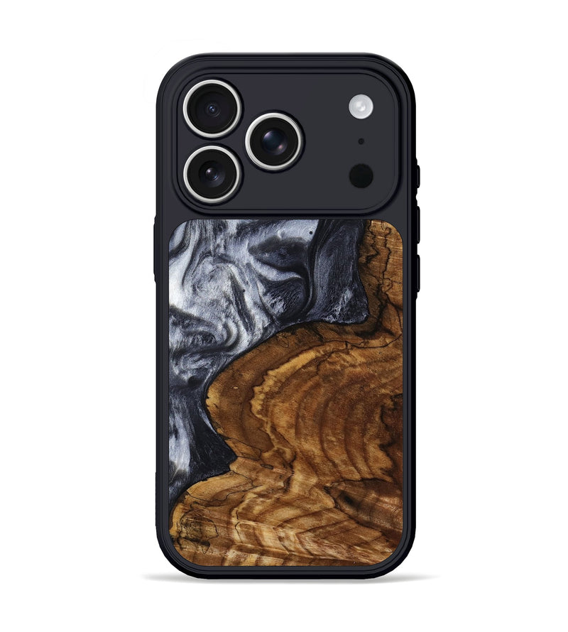 iPhone 17 Pro Wood Phone Case - Jeana (Black & White, 800090)