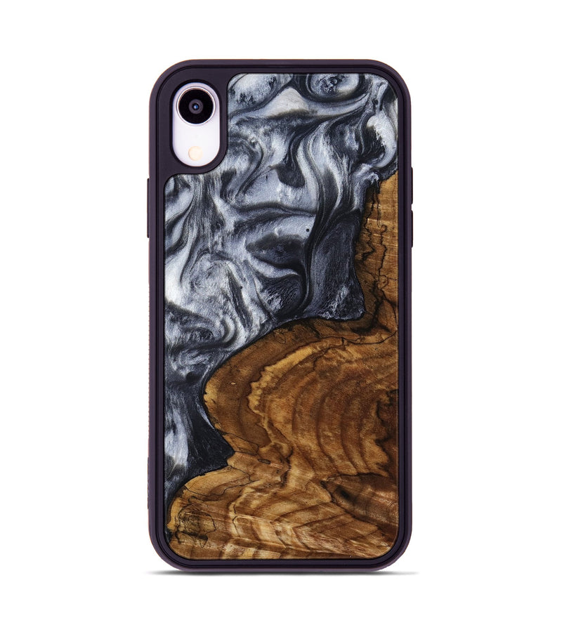 iPhone Xr Wood Phone Case - Jeana (Black & White, 800090)
