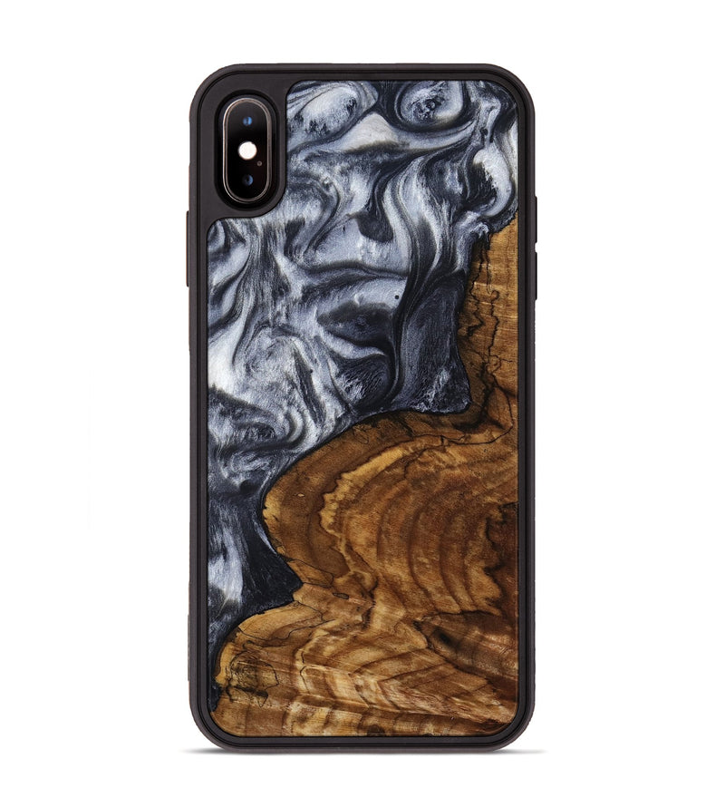 iPhone Xs Max Wood Phone Case - Jeana (Black & White, 800090)
