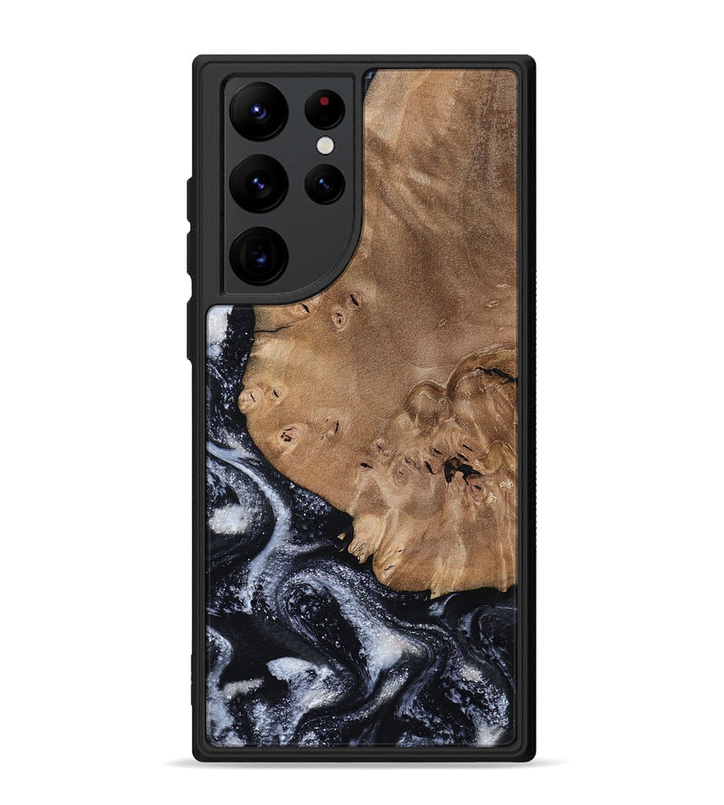 Galaxy S22 Ultra Wood Phone Case - Mila (Black & White, 800091)