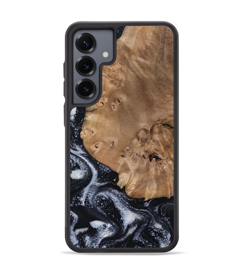 Galaxy S25 Plus Wood Phone Case - Mila (Black & White, 800091)