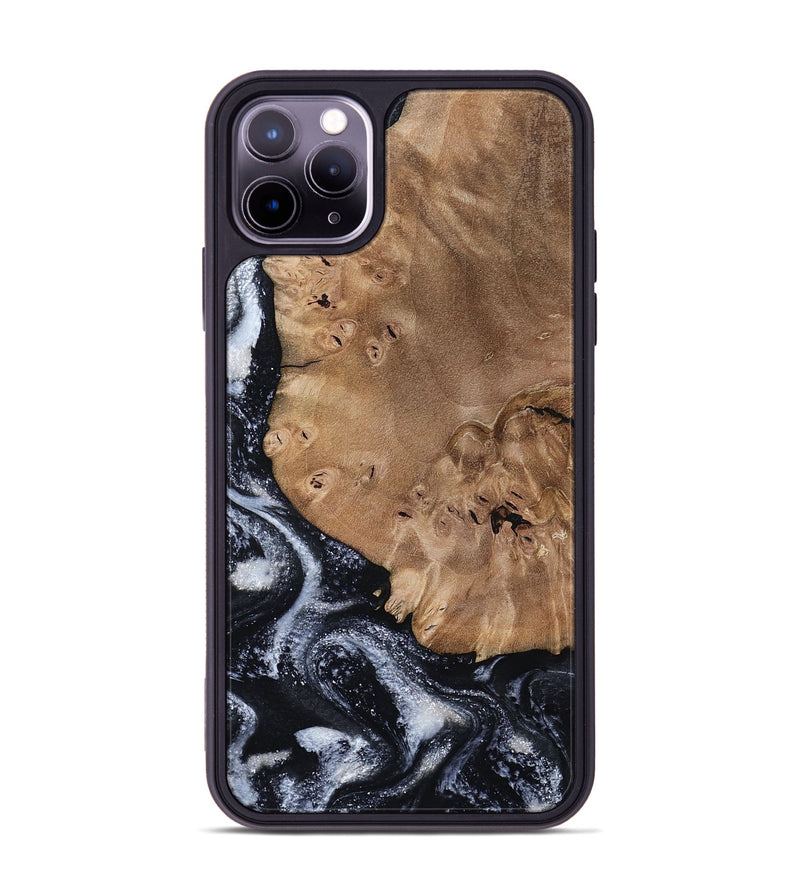 iPhone 11 Pro Max Wood Phone Case - Mila (Black & White, 800091)