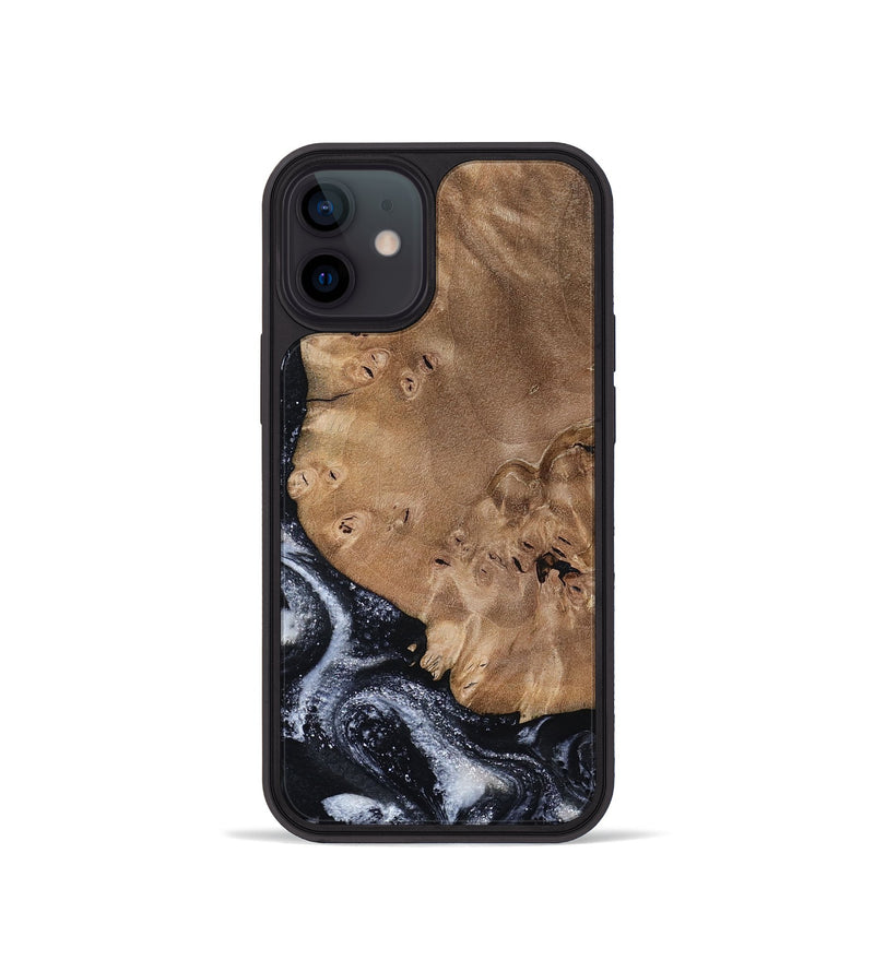 iPhone 12 mini Wood Phone Case - Mila (Black & White, 800091)