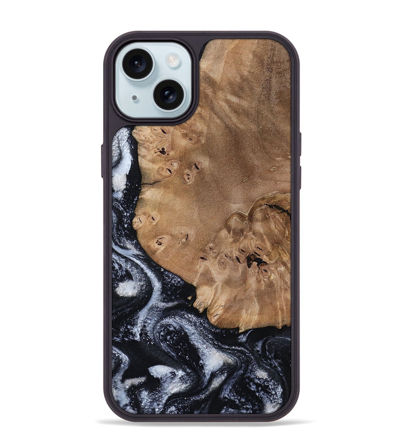iPhone 15 Plus Wood Phone Case - Mila (Black & White, 800091)