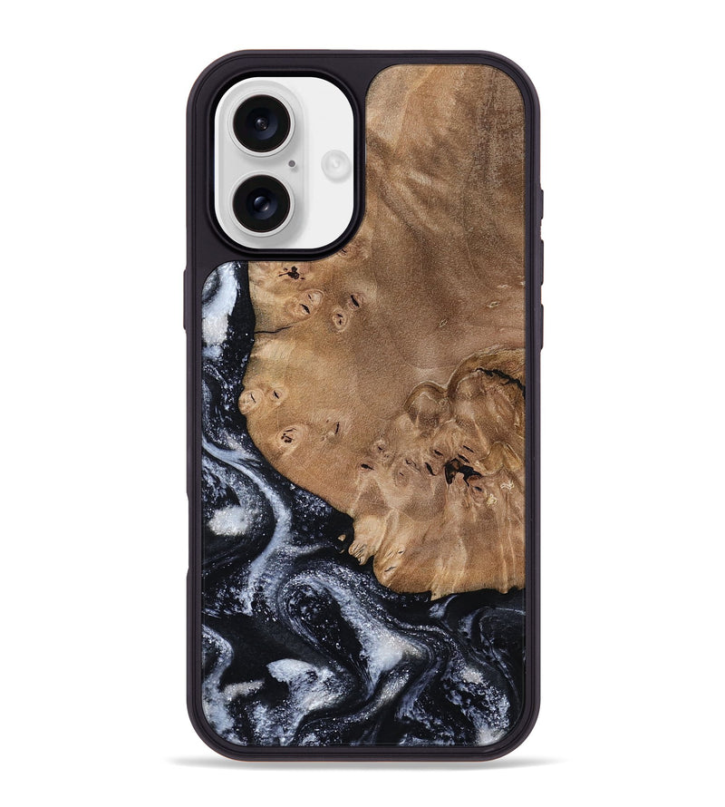 iPhone 16 Plus Wood Phone Case - Mila (Black & White, 800091)
