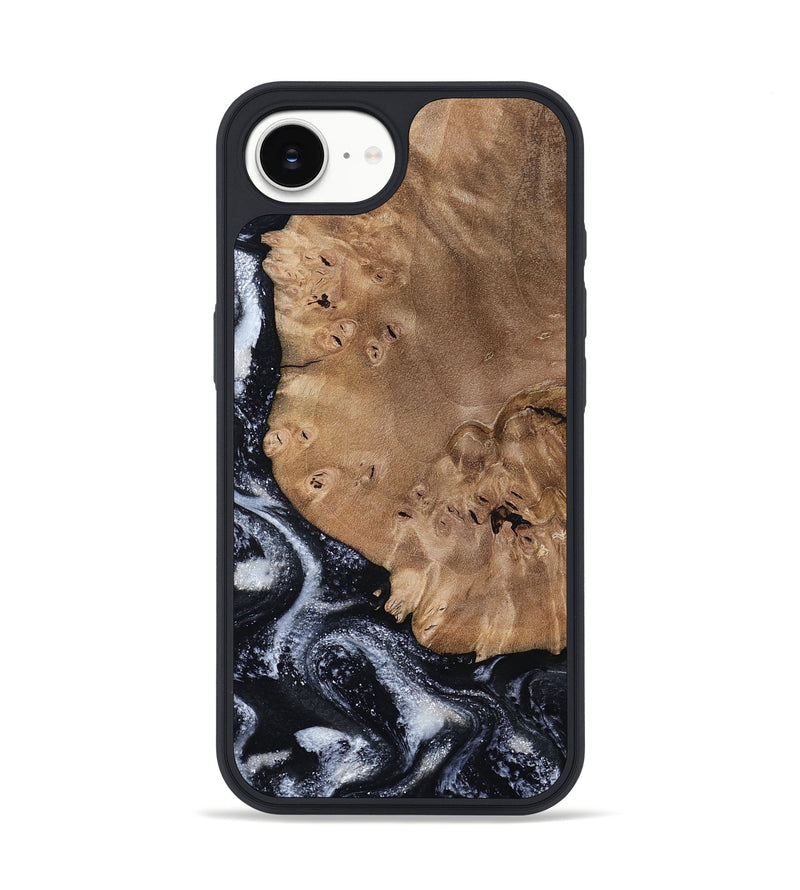 iPhone 16e Wood Phone Case - Mila (Black & White, 800091)